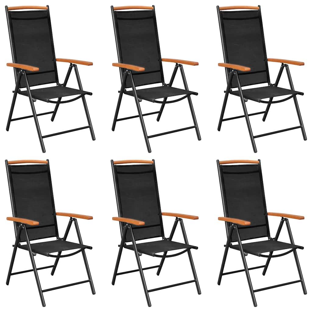 Set Mobili da Pranzo da Giardino 7 pz in Alluminio Nero vidaXL