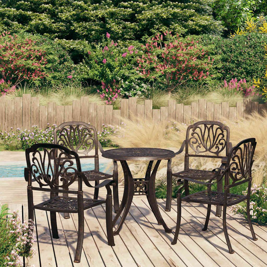 Set da Bistrot 5 pz in Alluminio Pressofuso Bronzo vidaXL