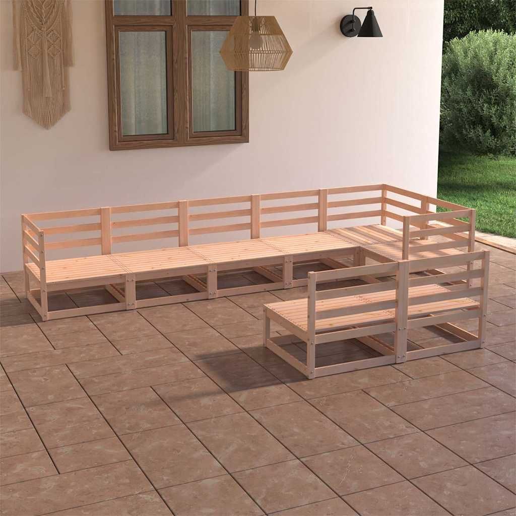 Set Divani da Giardino 8 pz in Legno Massello di Pino vidaXL
