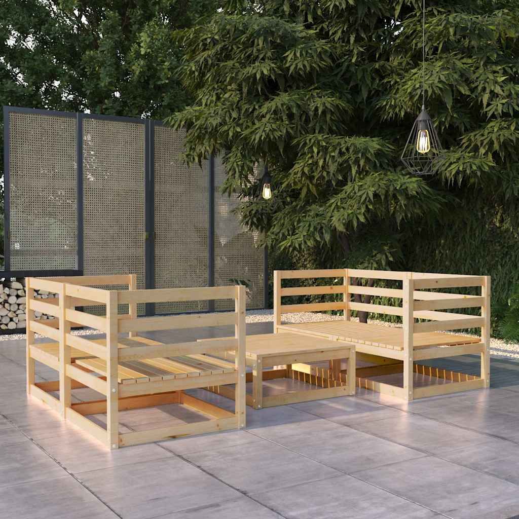 Set Divani da Giardino 5 pz in Legno Massello di Pino vidaXL