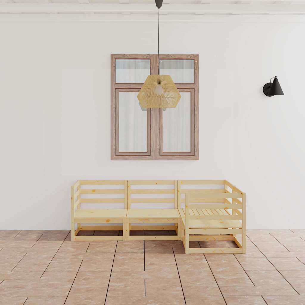 Set Divani da Giardino 4 pz in Legno Massello di Pino vidaXL