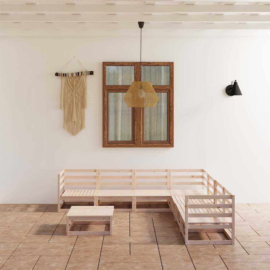 Set Divani da Giardino 8 pz in Legno Massello di Pino vidaXL