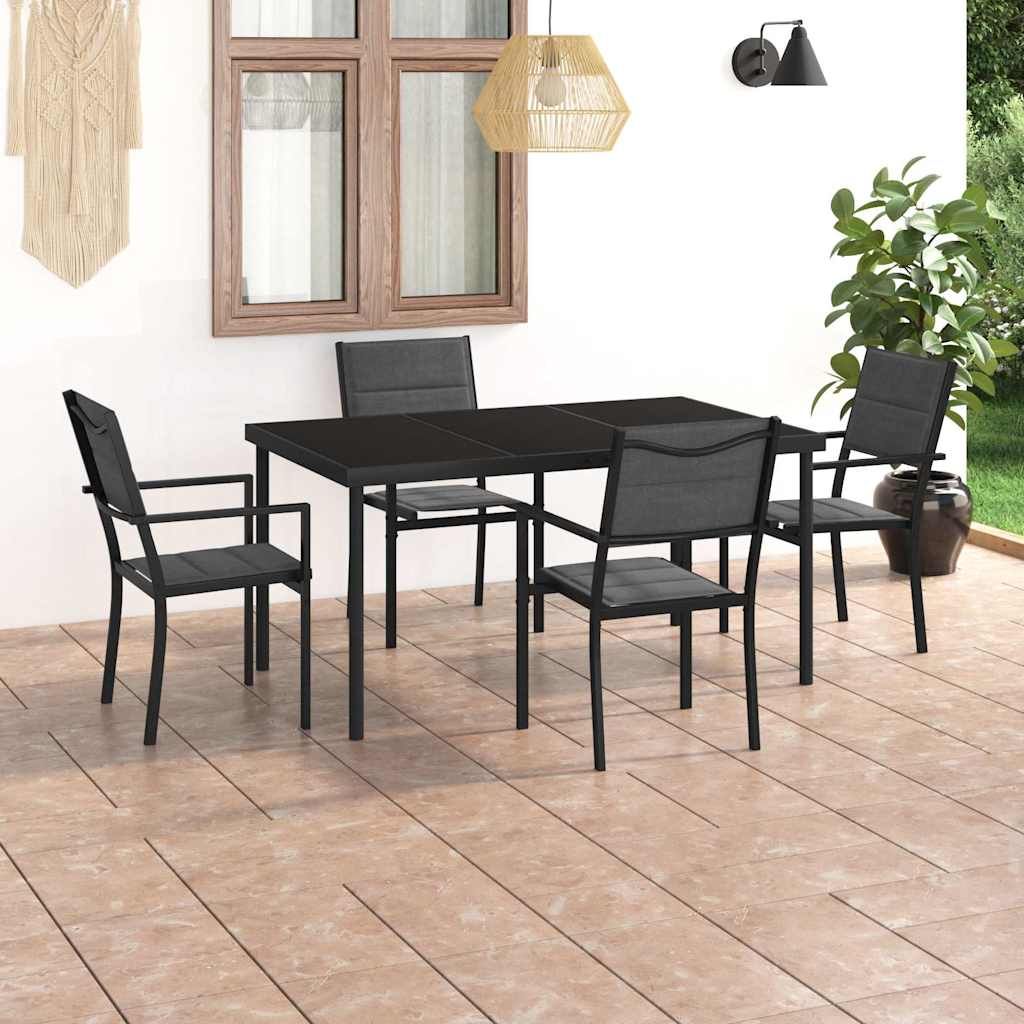 Set da Pranzo da Giardino 5 pz in Acciaio vidaXL