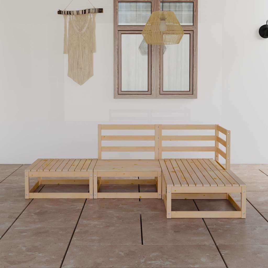 Set Divani da Giardino 4 pz in Legno Massello di Pino vidaXL