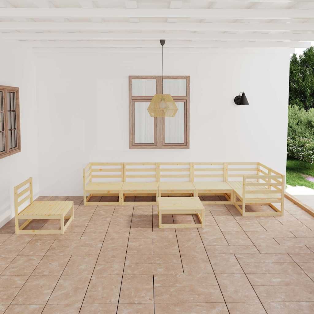 Set Divani da Giardino 8 pz in Legno Massello di Pino vidaXL