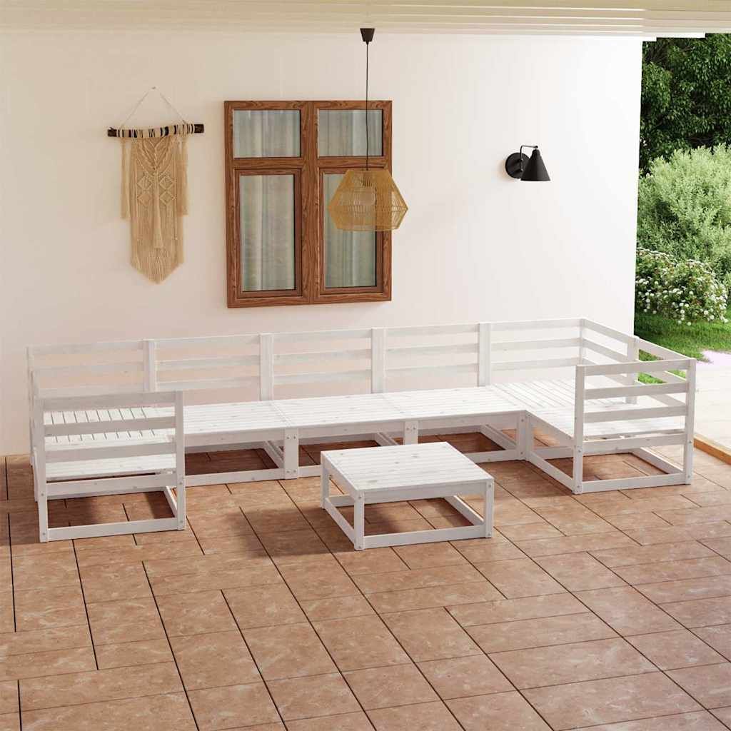 Set Salotto da Giardino 8 pz in Legno Massello di Pino vidaXL