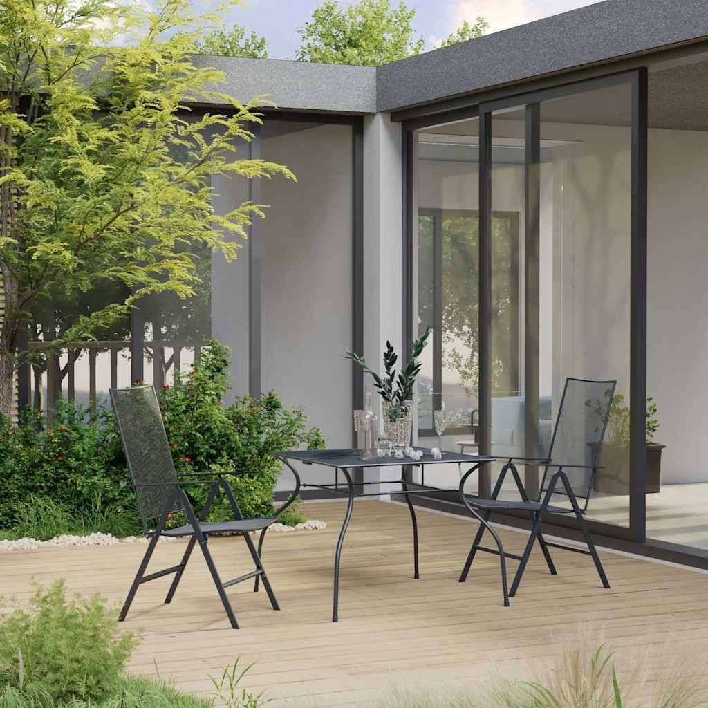 Set Pranzo da Giardino 3 pz in Acciaio Antracite vidaXL