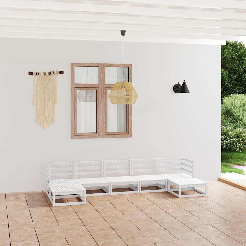Set Divani da Giardino 7 pz in Legno Massello di Pino vidaXL