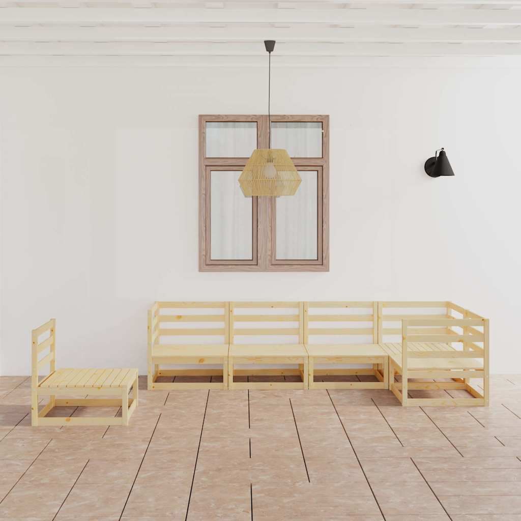 Set Divani da Giardino 6 pz in Legno Massello di Pino vidaXL