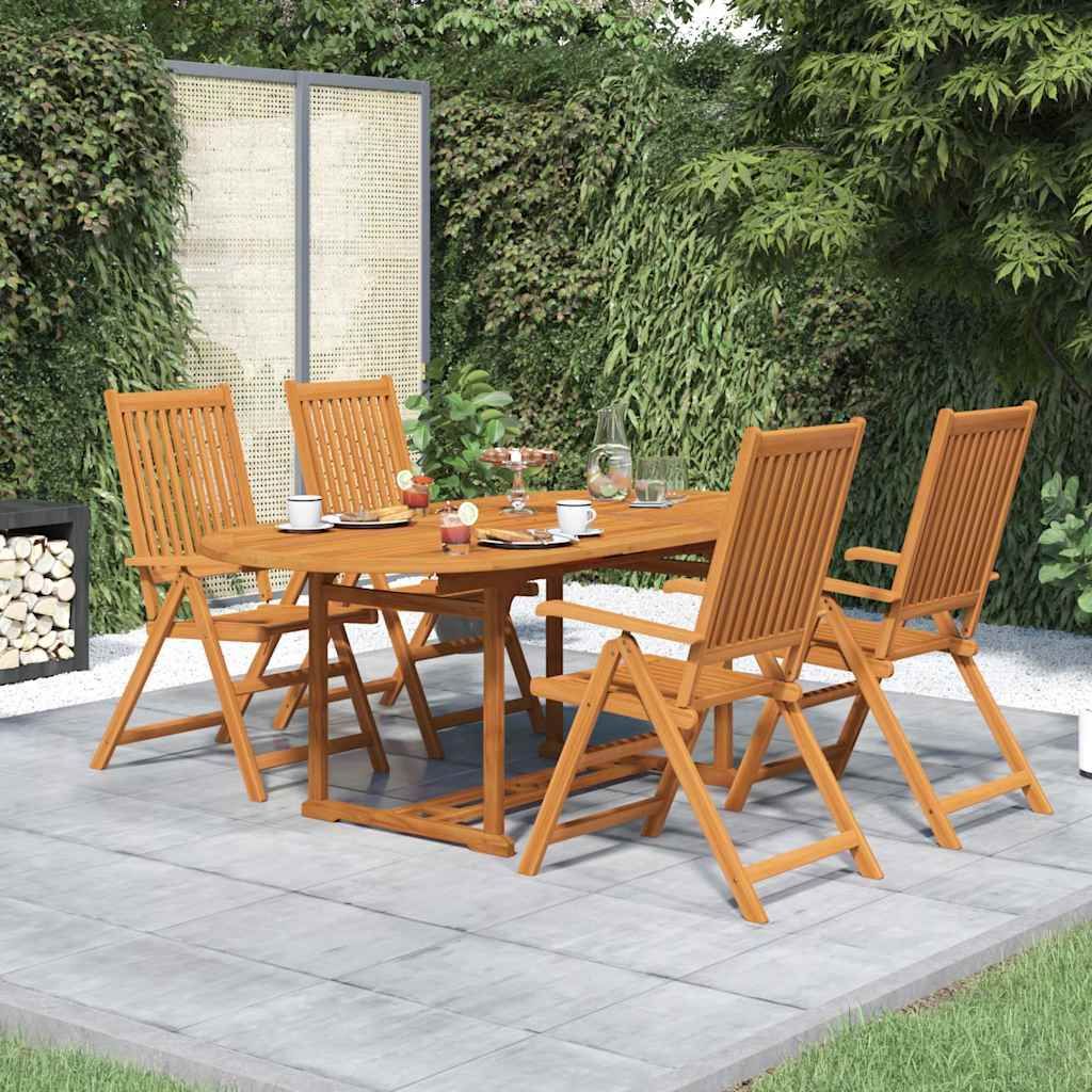 Set da Pranzo da Giardino 5 pz in Legno Massello di Acacia 150-200 cm vidaXL