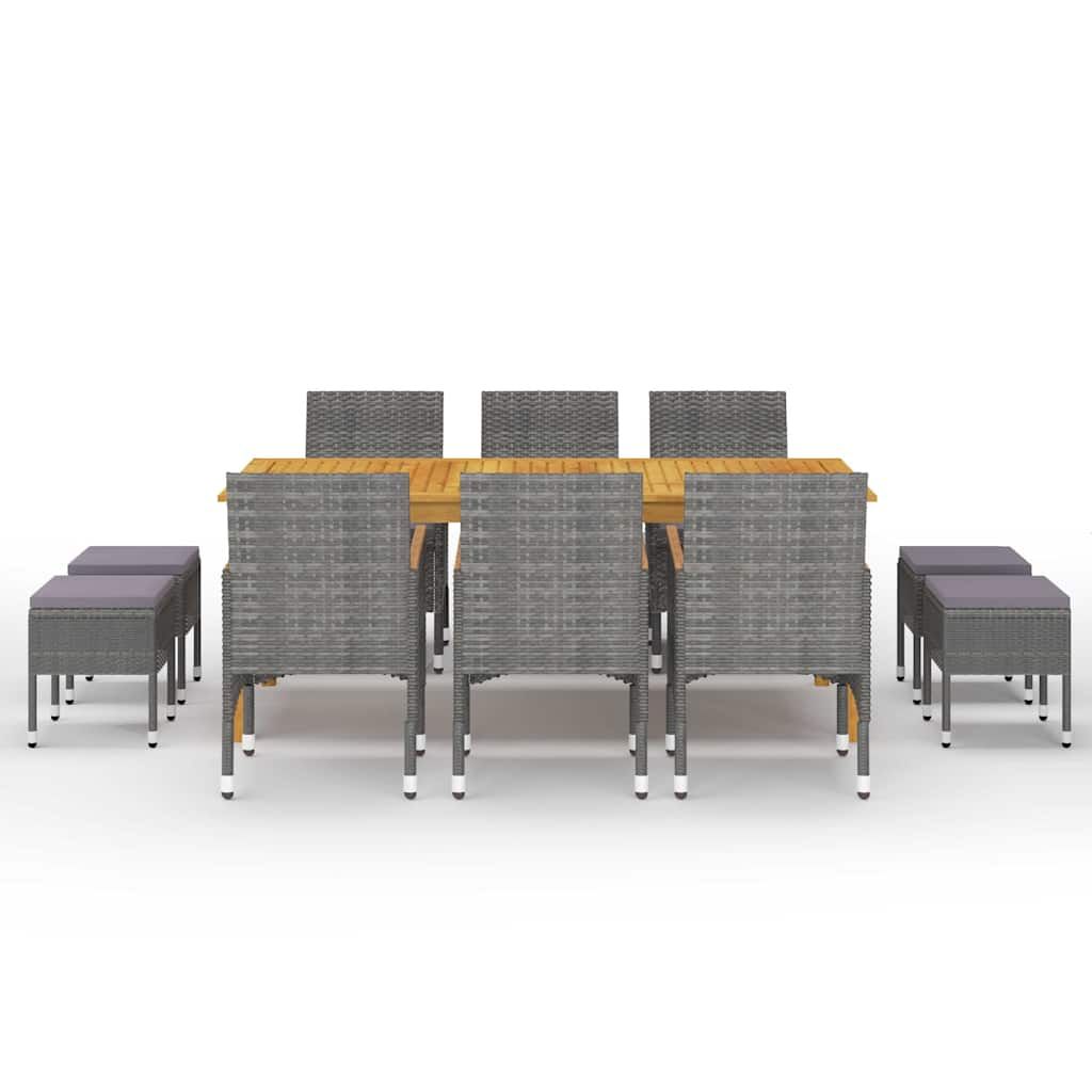 Set da Pranzo da Giardino 11 pz Grigio vidaXL