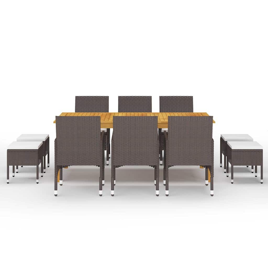 Set Mobili da Pranzo per Giardino 11 pz Marrone vidaXL