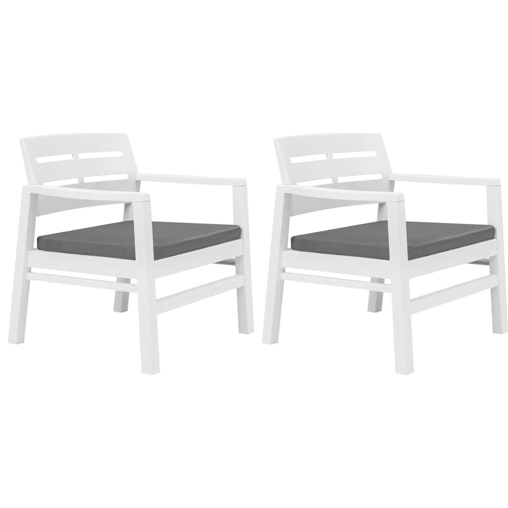 Set Salotto da Giardino 3 pz in Plastica Bianco vidaXL
