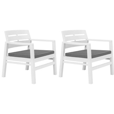 Set Salotto da Giardino 3 pz in Plastica Bianco vidaXL