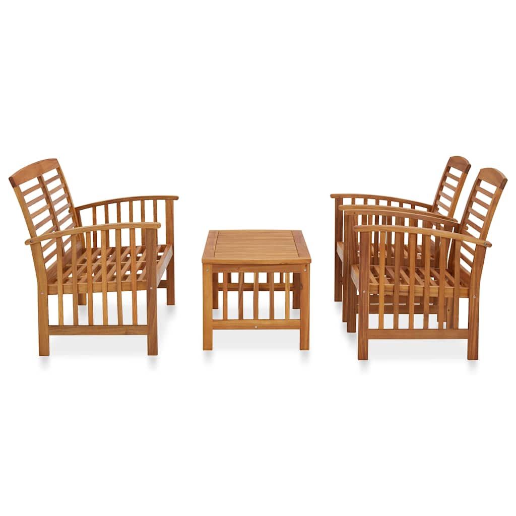 Set Divani da Giardino 4 pz in Legno Massello di Acacia vidaXL