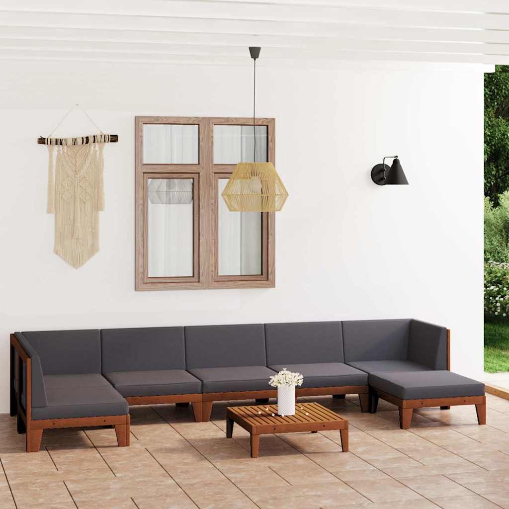 Set Divani da Giardino 8 pz con Cuscini in Massello di Acacia vidaXL