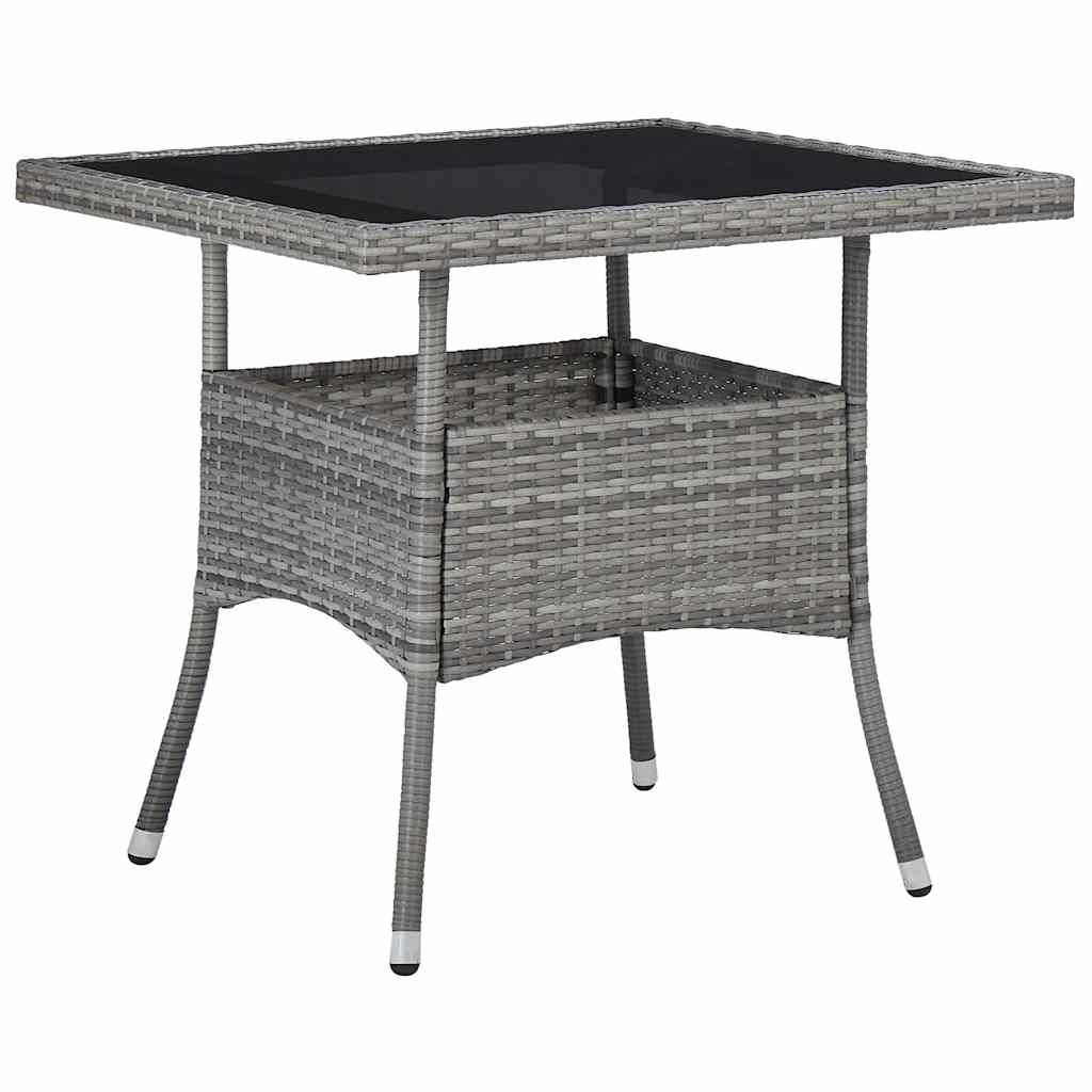 Set Mobili da Pranzo da Giardino 5 pz Grigio Polyrattan e Vetro vidaXL
