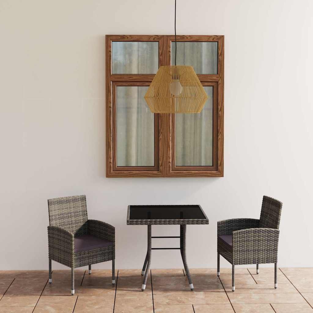 Set Mobili da Pranzo per Giardino 3 pz in Polyrattan Antracite vidaXL