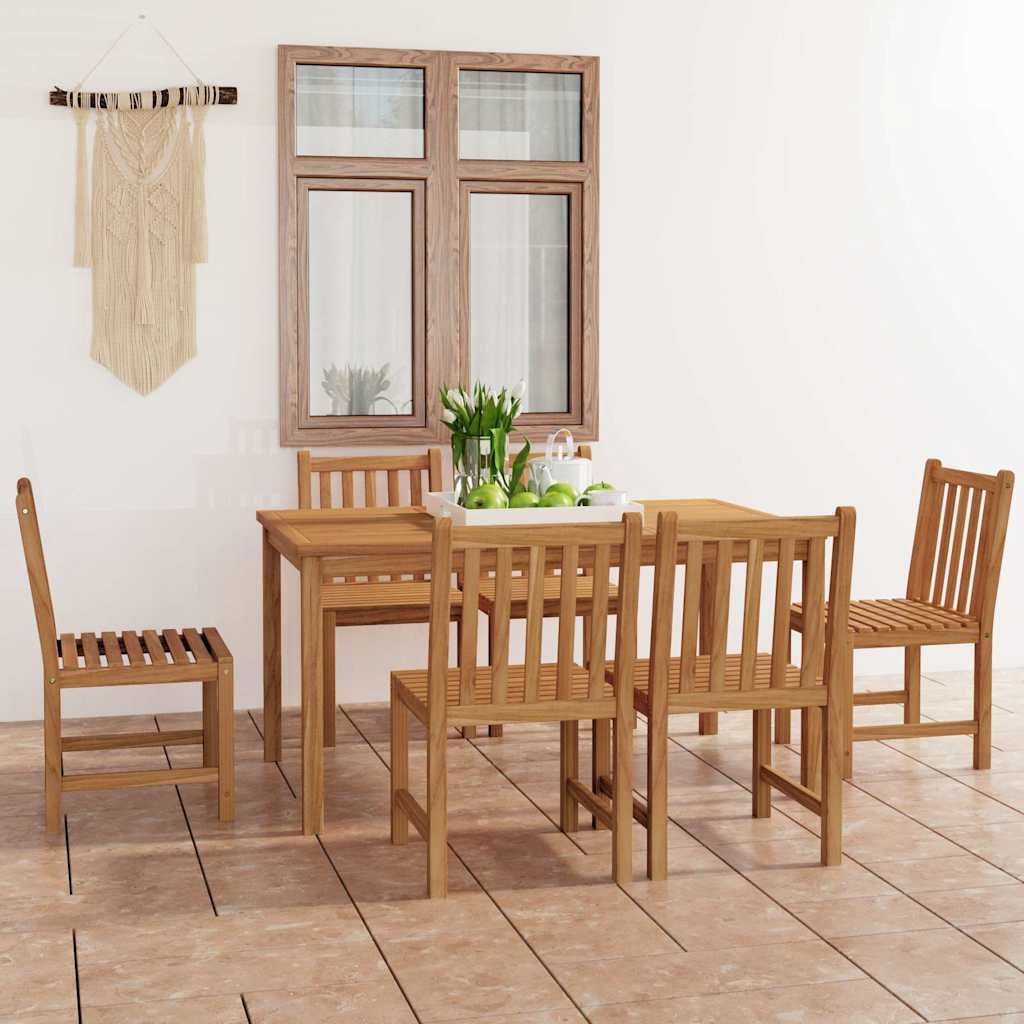 Set da pranzo da giardino 7 pz 150x90 cm in legno massello di teak vidaXL