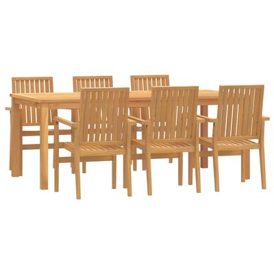 Set da Pranzo da Giardino 7 pz in Legno Massello di Teak vidaXL