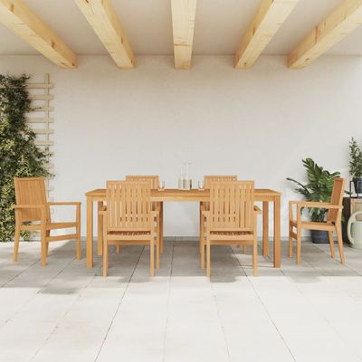 Set da Pranzo da Giardino 7 pz in Legno Massello di Teak vidaXL