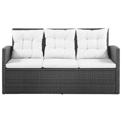 Set Divani da Giardino 5 pz con Cuscini in Polyrattan Nero vidaXL