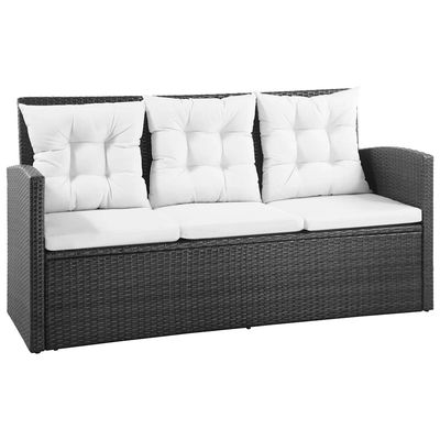 Set Divani da Giardino 5 pz con Cuscini in Polyrattan Nero vidaXL