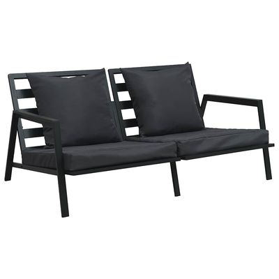 Set Divani da Giardino 4 pz con Cuscini Alluminio Grigio Scuro vidaXL