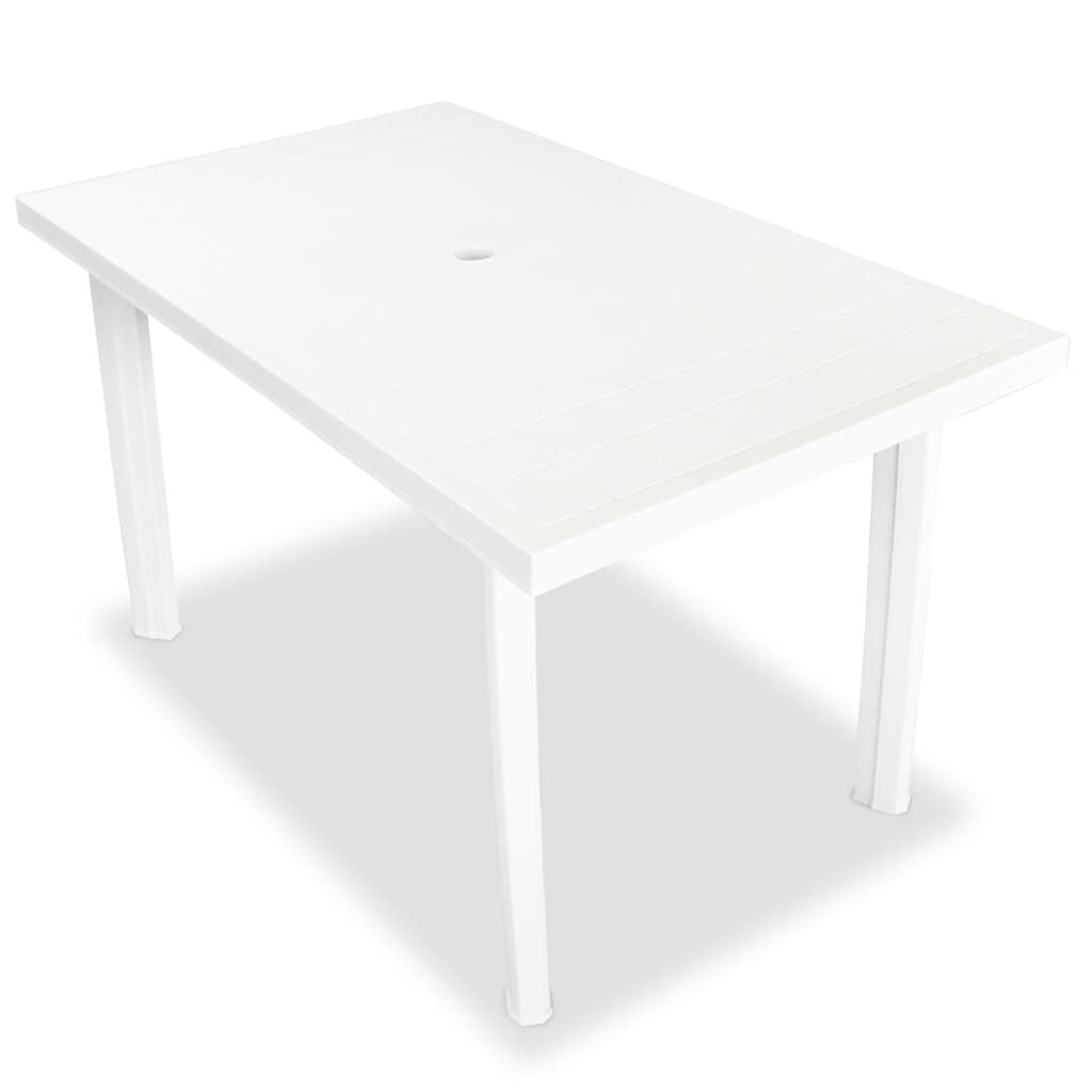Set da Pranzo da Giardino 7 pz in Plastica Bianco vidaXL