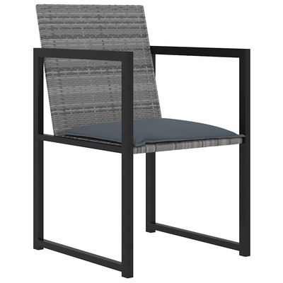 Set da Pranzo da Giardino 5 pz con Cuscini in Polyrattan Grigio vidaXL