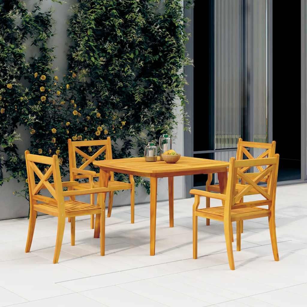 Set Mobili da Pranzo per Giardino 5 pz Legno Massello di Acacia vidaXL