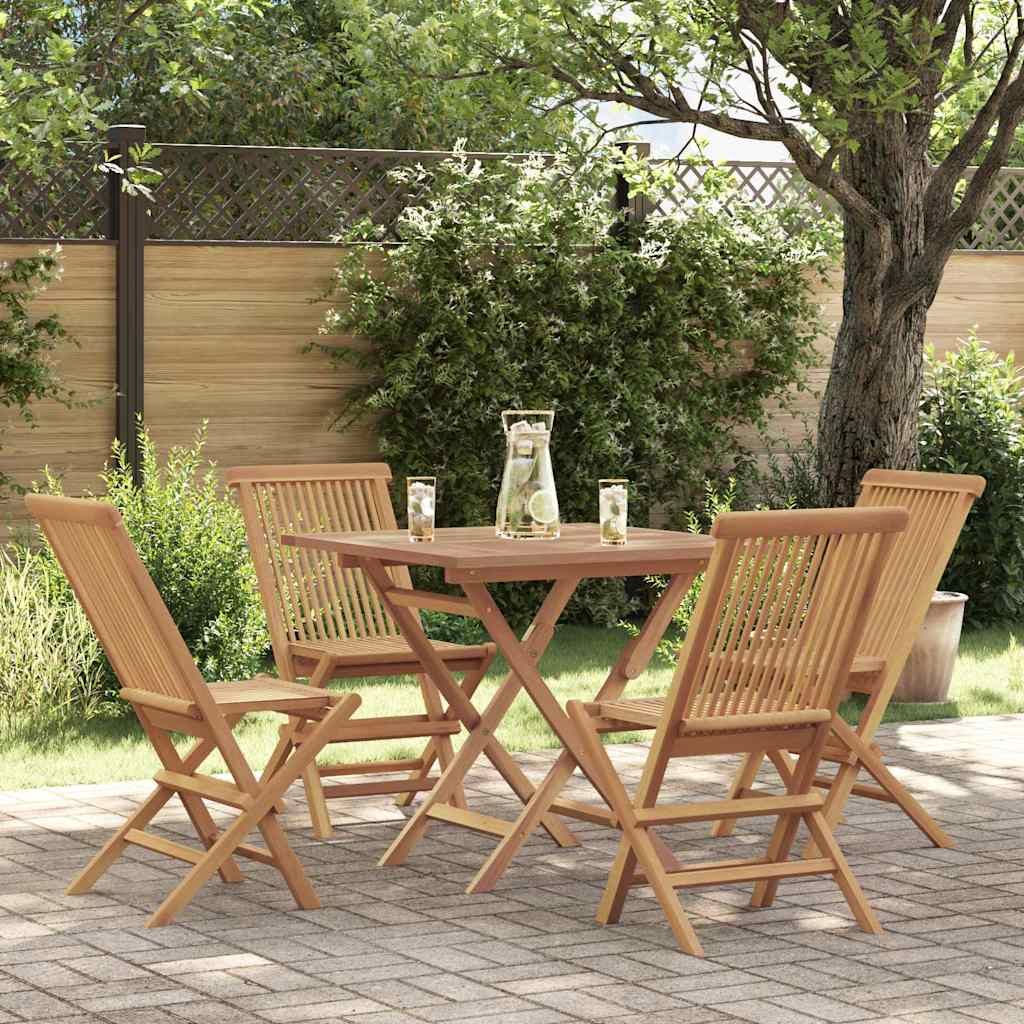 Set da Pranzo da Giardino 5 pz in Legno Massello di Teak vidaXL