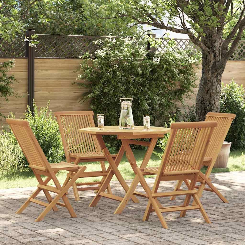 Set da Pranzo da Giardino 5 pz in Legno Massello di Teak vidaXL