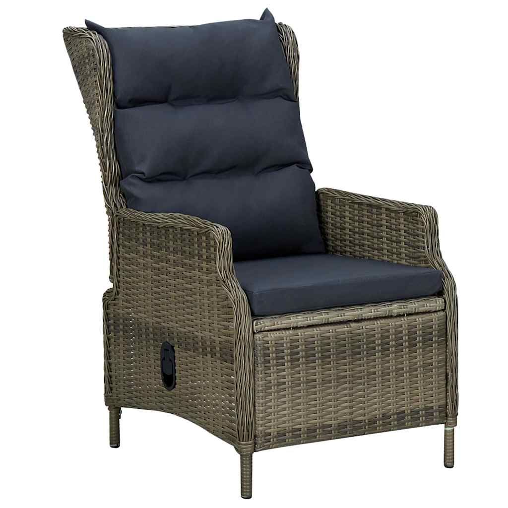 Set da Pranzo da Giardino 9 pz con Cuscini in Polyrattan Marrone vidaXL