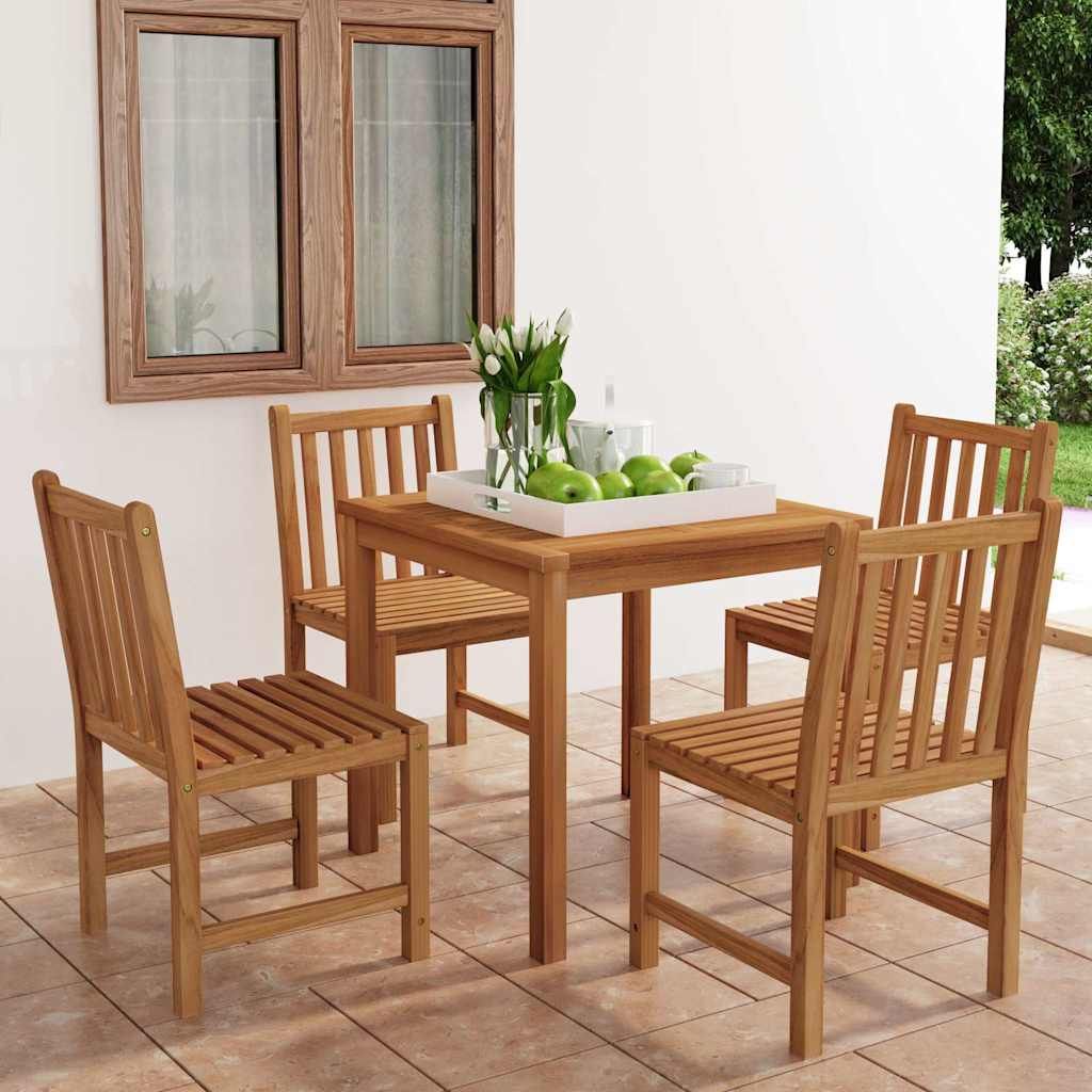 Set da pranzo da giardino 5 pz 80x80 cm in legno massello di teak vidaXL