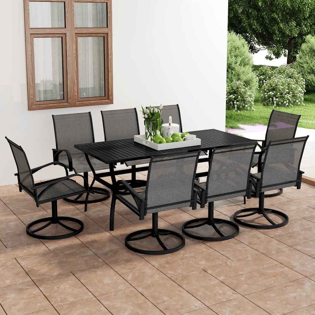 Set da Pranzo da Giardino 9 pz in Textilene e Acciaio vidaXL