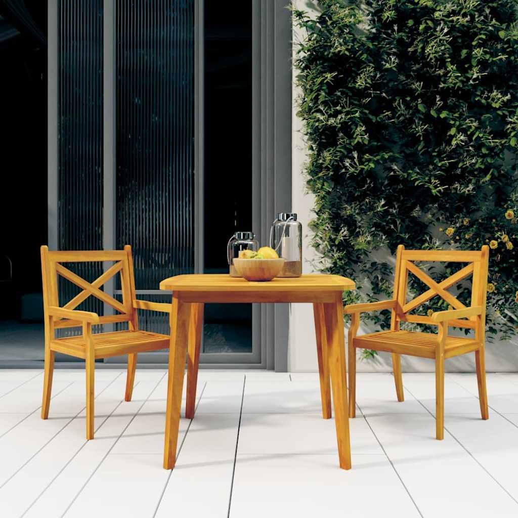 Set Mobili da Pranzo per Giardino 3 pz Legno Massello di Acacia vidaXL