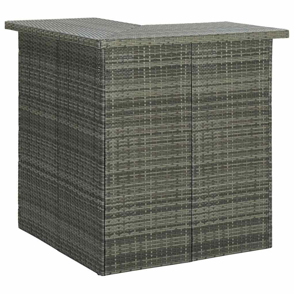 Set Bar da Giardino 4pz con Cuscini in Polyrattan Grigio vidaXL