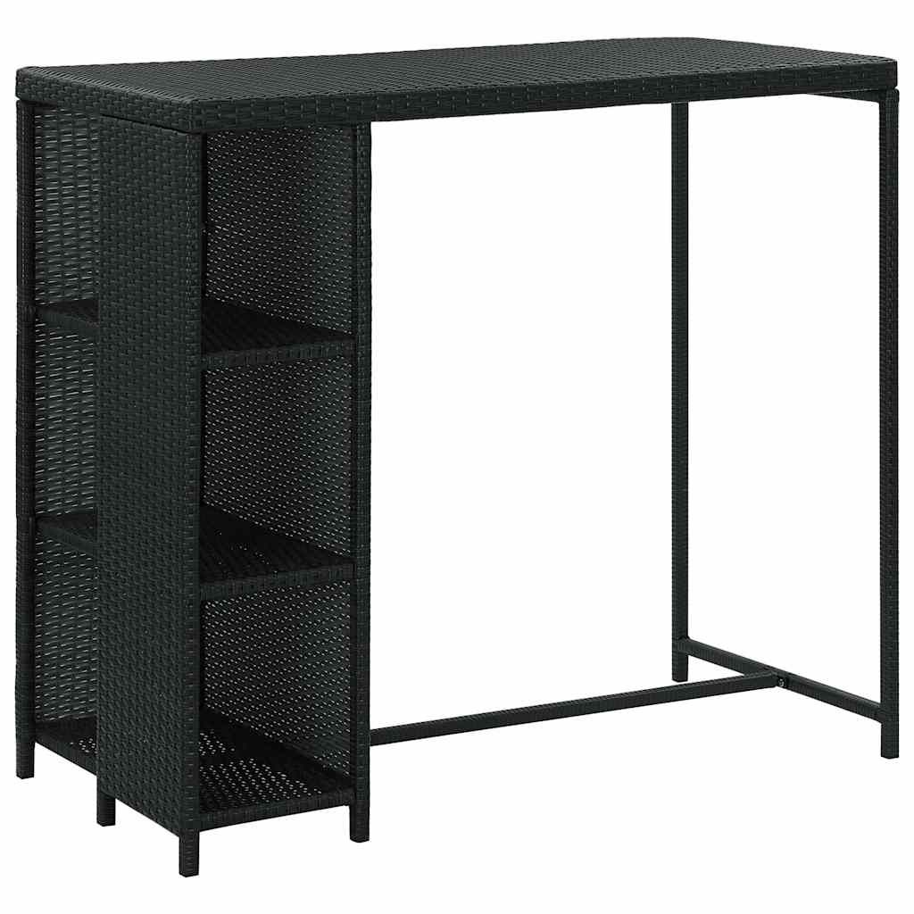 Set da Bar da Giardino 5 pz con Cuscini in Polyrattan Nero vidaXL