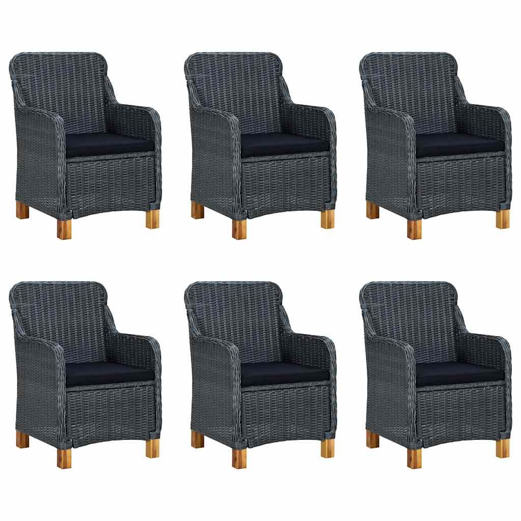 Set da Pranzo da Giardino 7 pz Grigio Scuro vidaXL