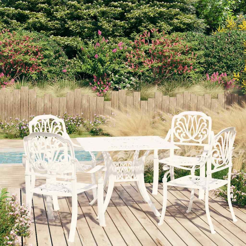 Set da Bistrot 5 pz in Alluminio Pressofuso Bianco vidaXL