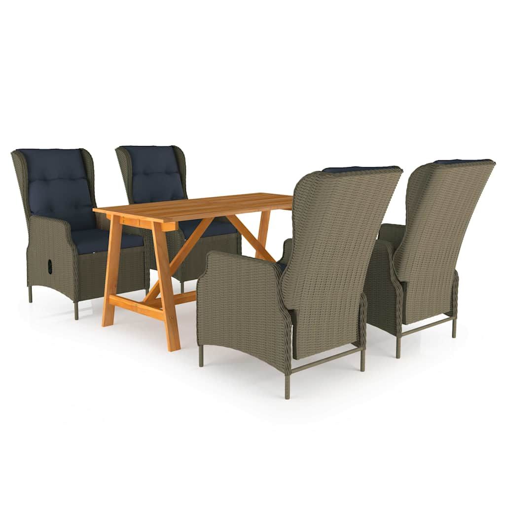 Set Mobili da Pranzo per Giardino 5 pz Marrone vidaXL