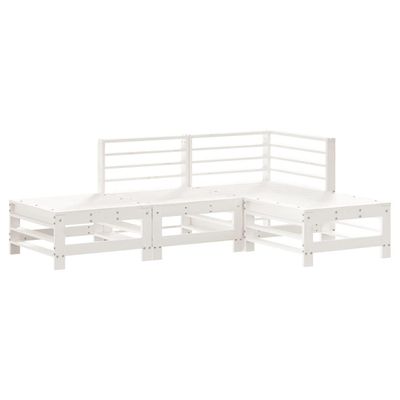 Set Salotto da Giardino 4 pz Bianco in Legno Massello di Pino vidaXL