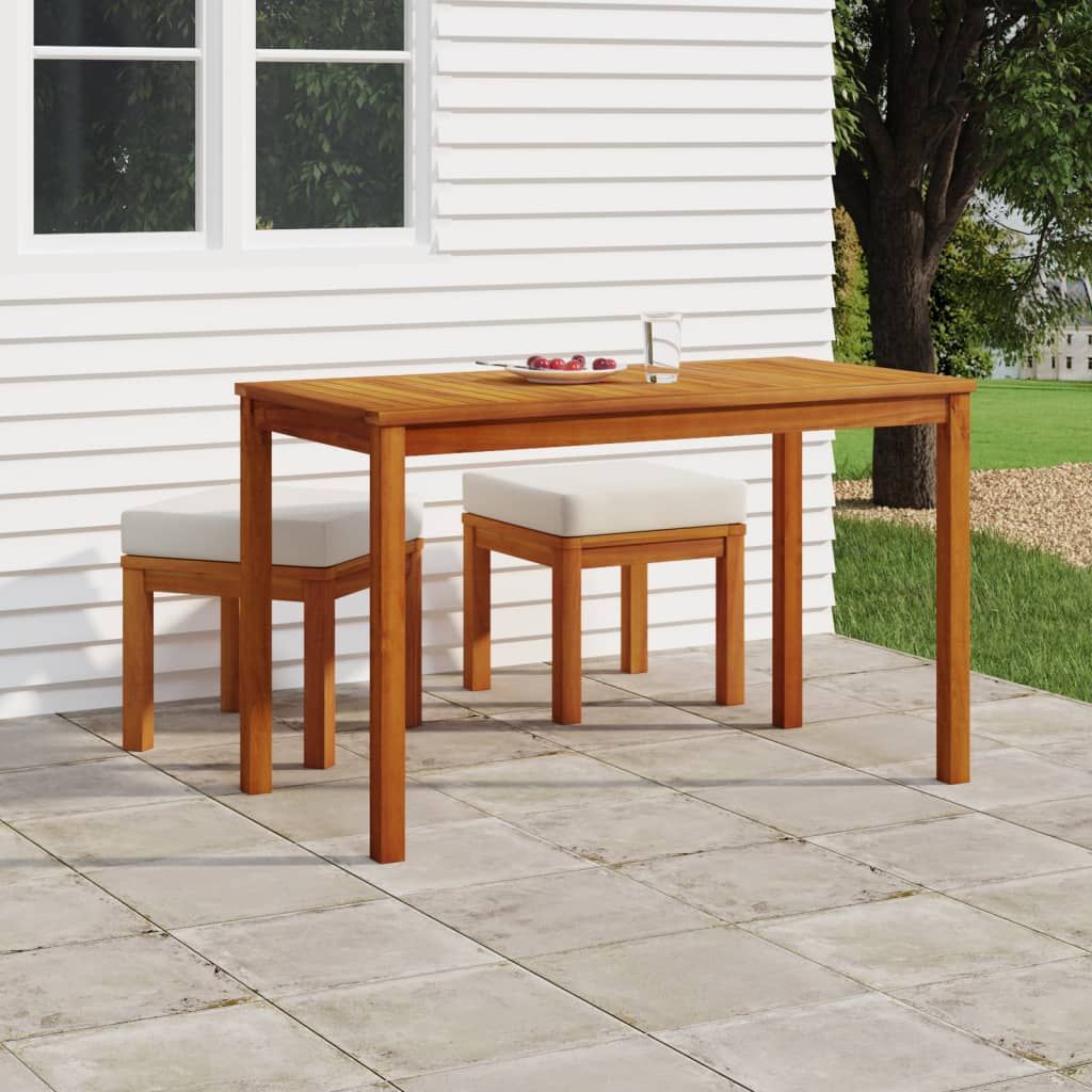 Set da Pranzo da Giardino 3pz con Cuscini Legno Massello Acacia vidaXL