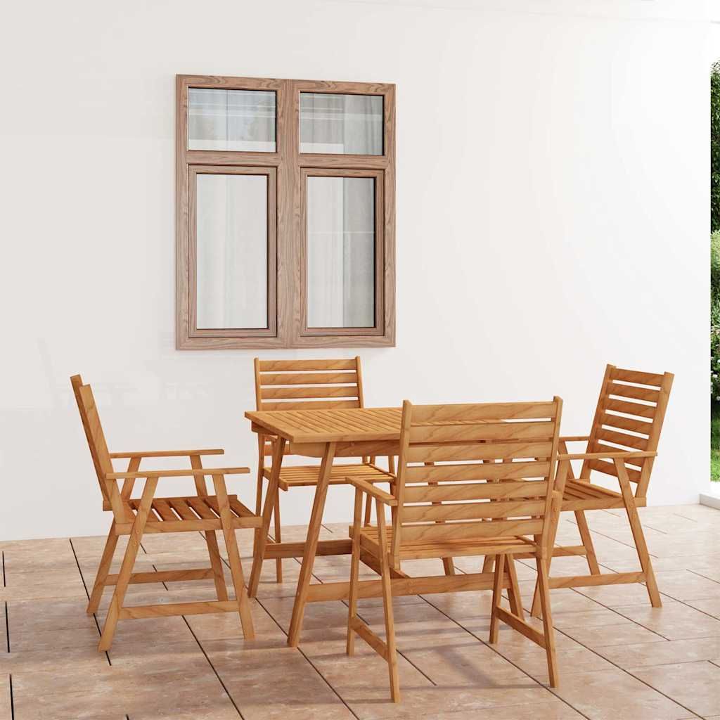 Set da Pranzo da Giardino 5 pz in Legno Massello di Acacia vidaXL
