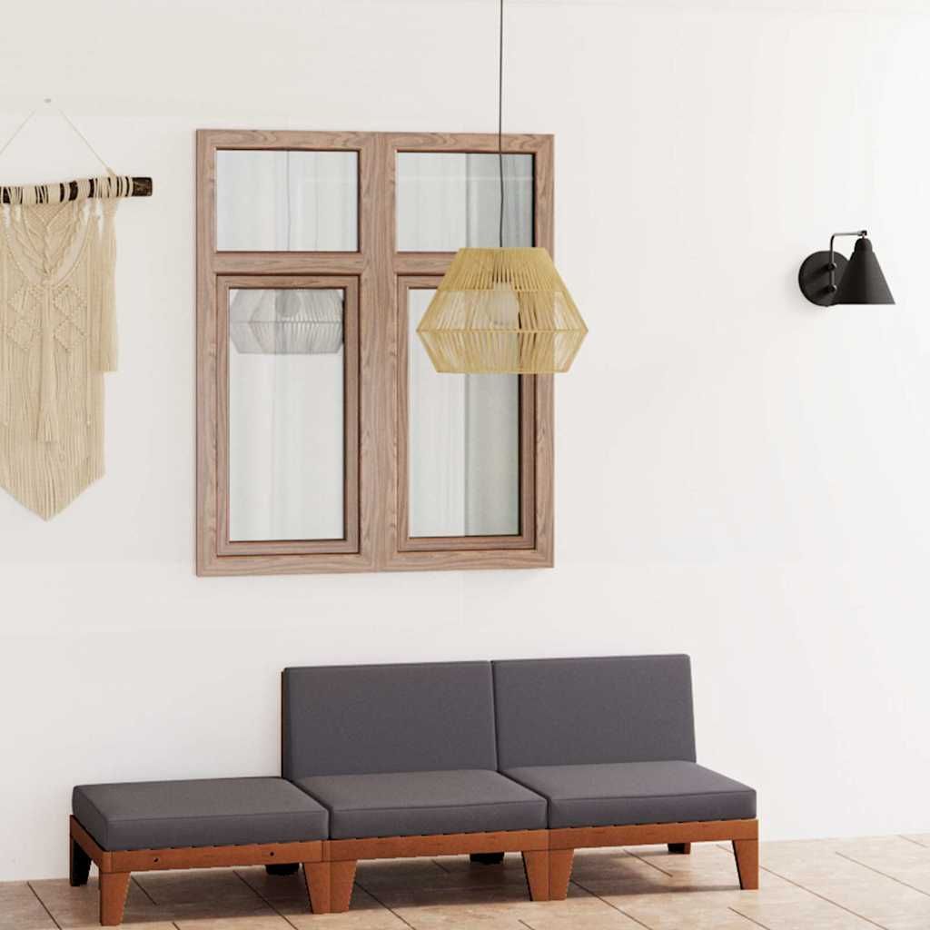 Set Divani da Giardino 3 pz con Cuscini in Massello di Acacia vidaXL