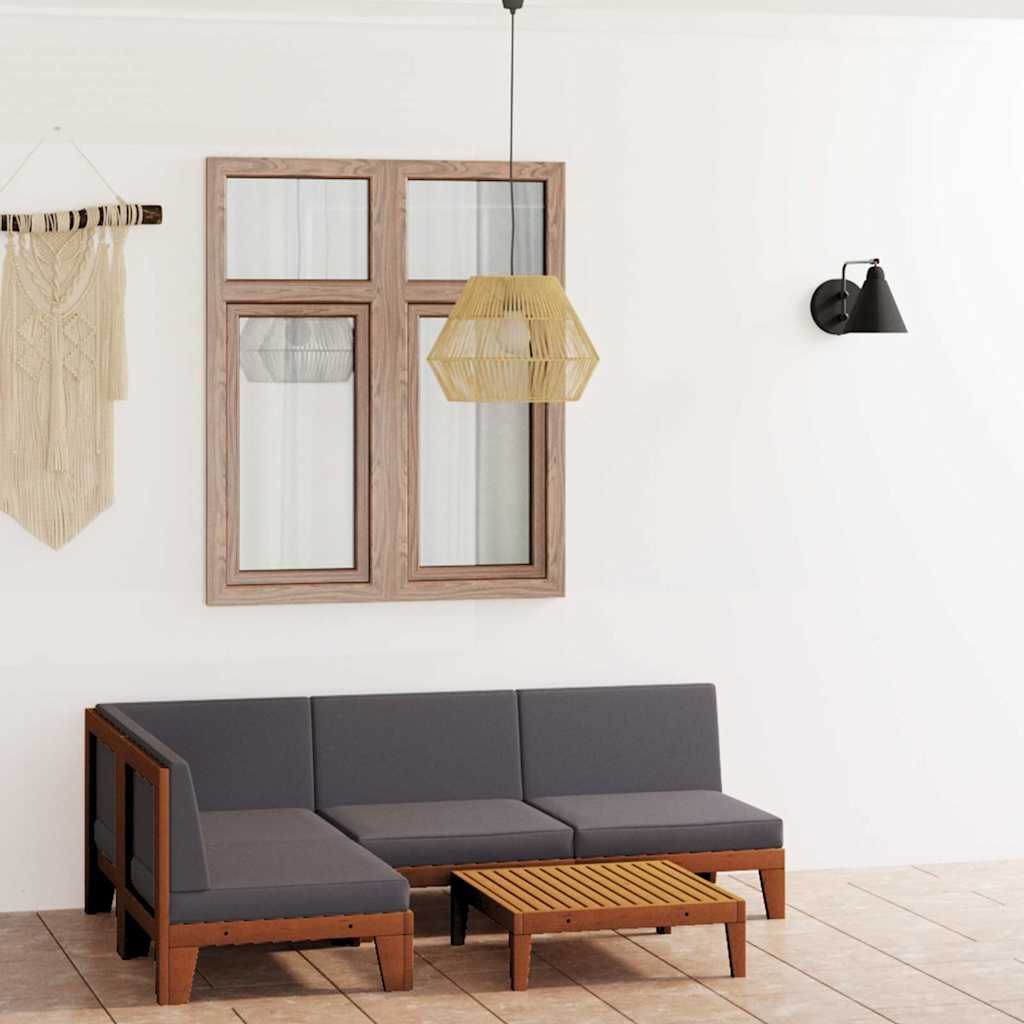 Set Divani da Giardino 5 pz con Cuscini in Massello di Acacia vidaXL