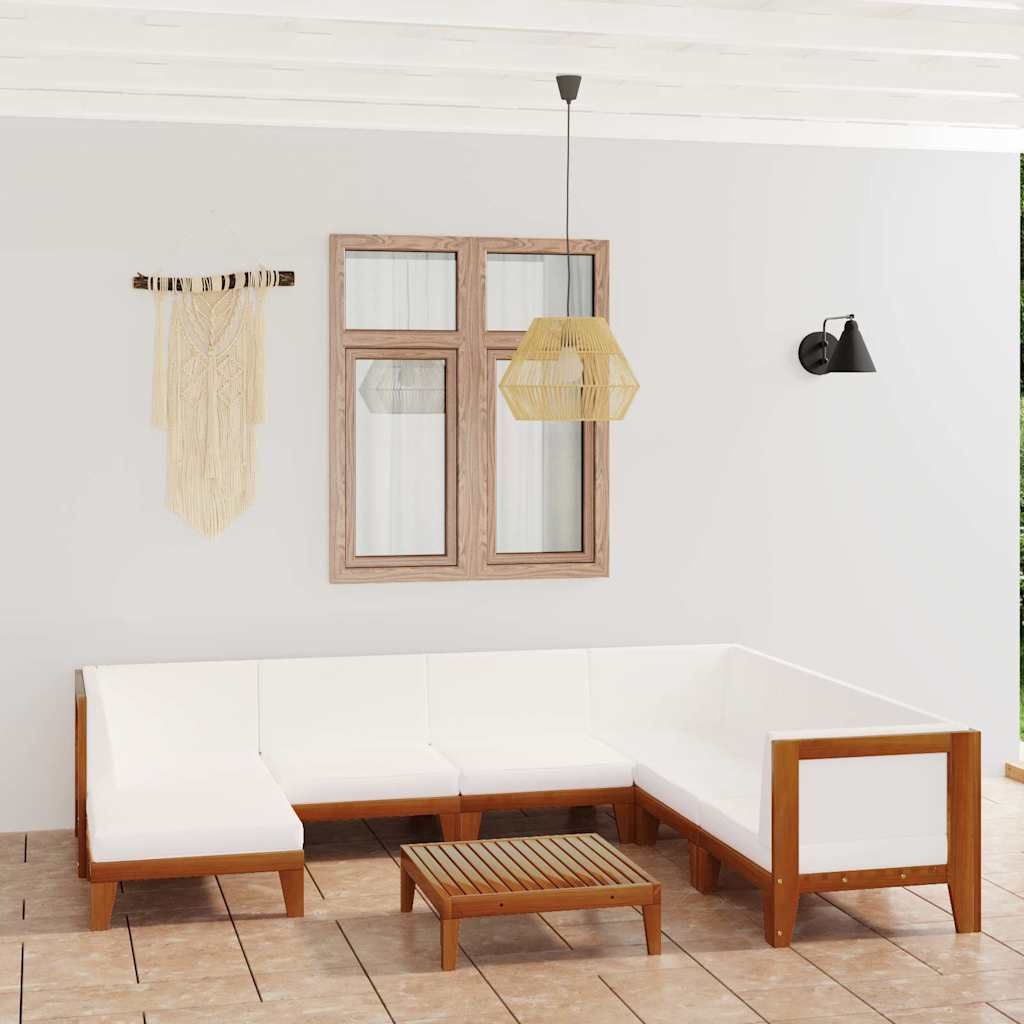 Set Divani da Giardino 8 pz con Cuscini in Massello di Acacia vidaXL