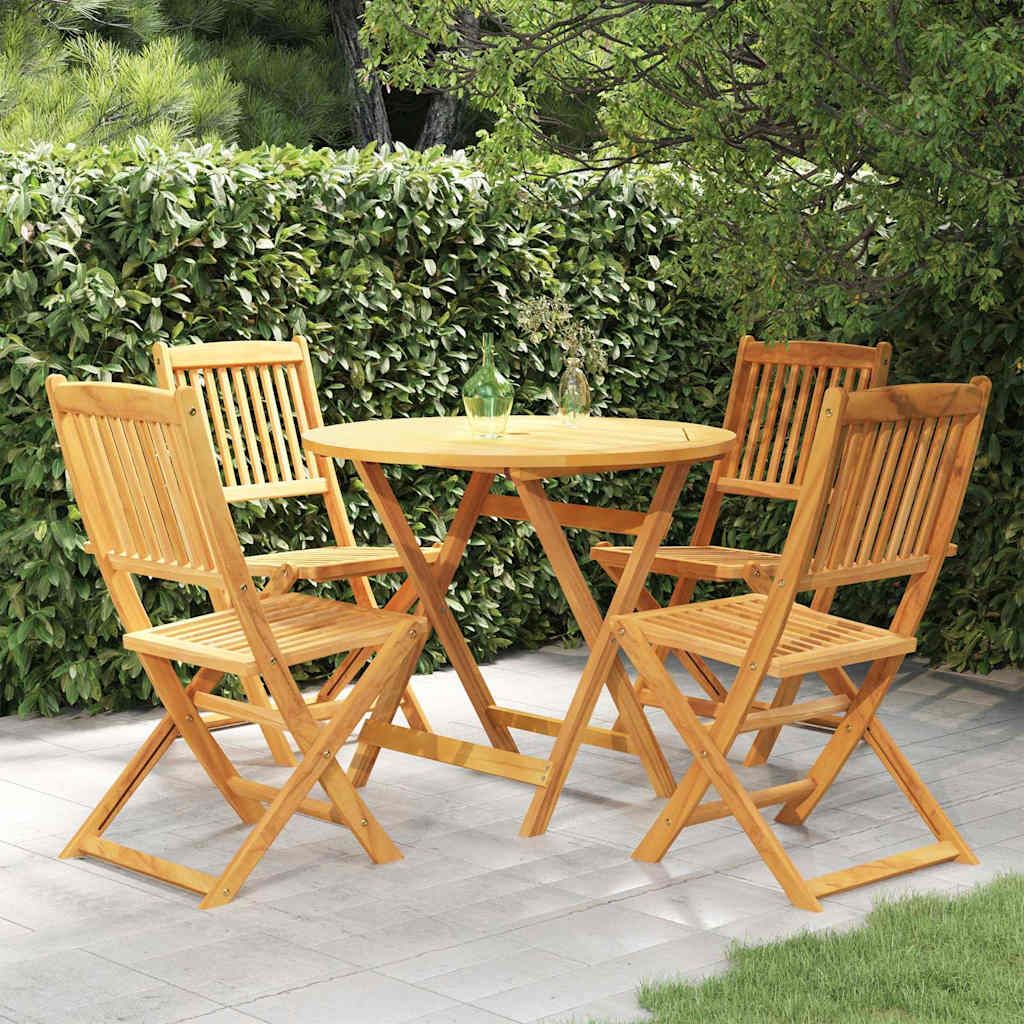Set da Pranzo da Giardino 5 pz Pieghevole in Massello di Acacia vidaXL