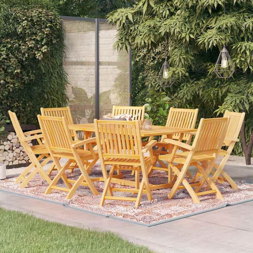 Set da Pranzo da Giardino 9 pz in Legno Massello di Teak vidaXL